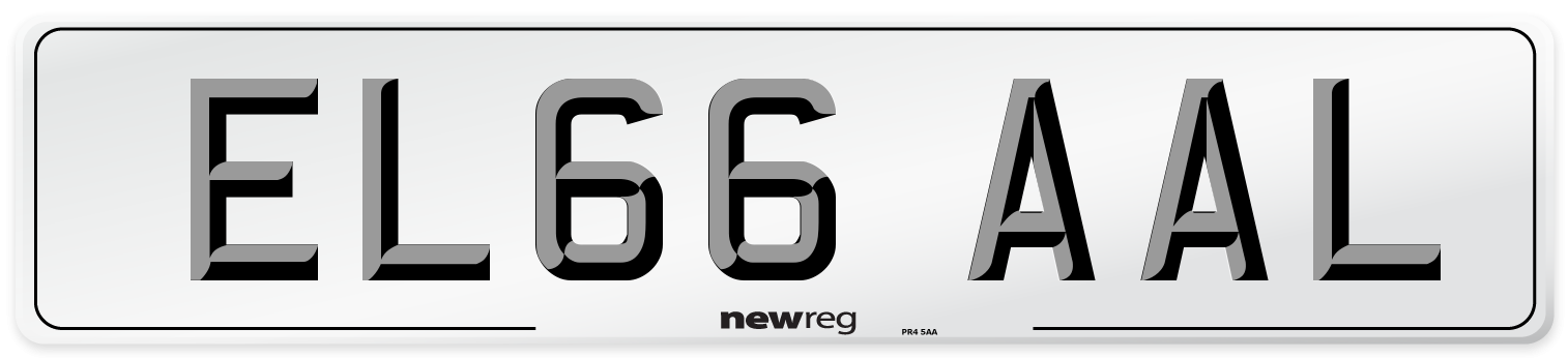 EL66 AAL Number Plate from New Reg